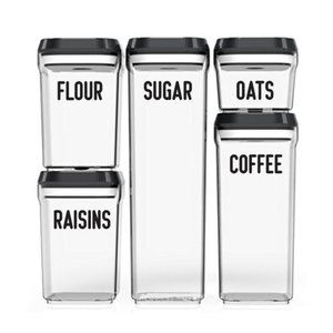 Canister Set Labels, closet organization
